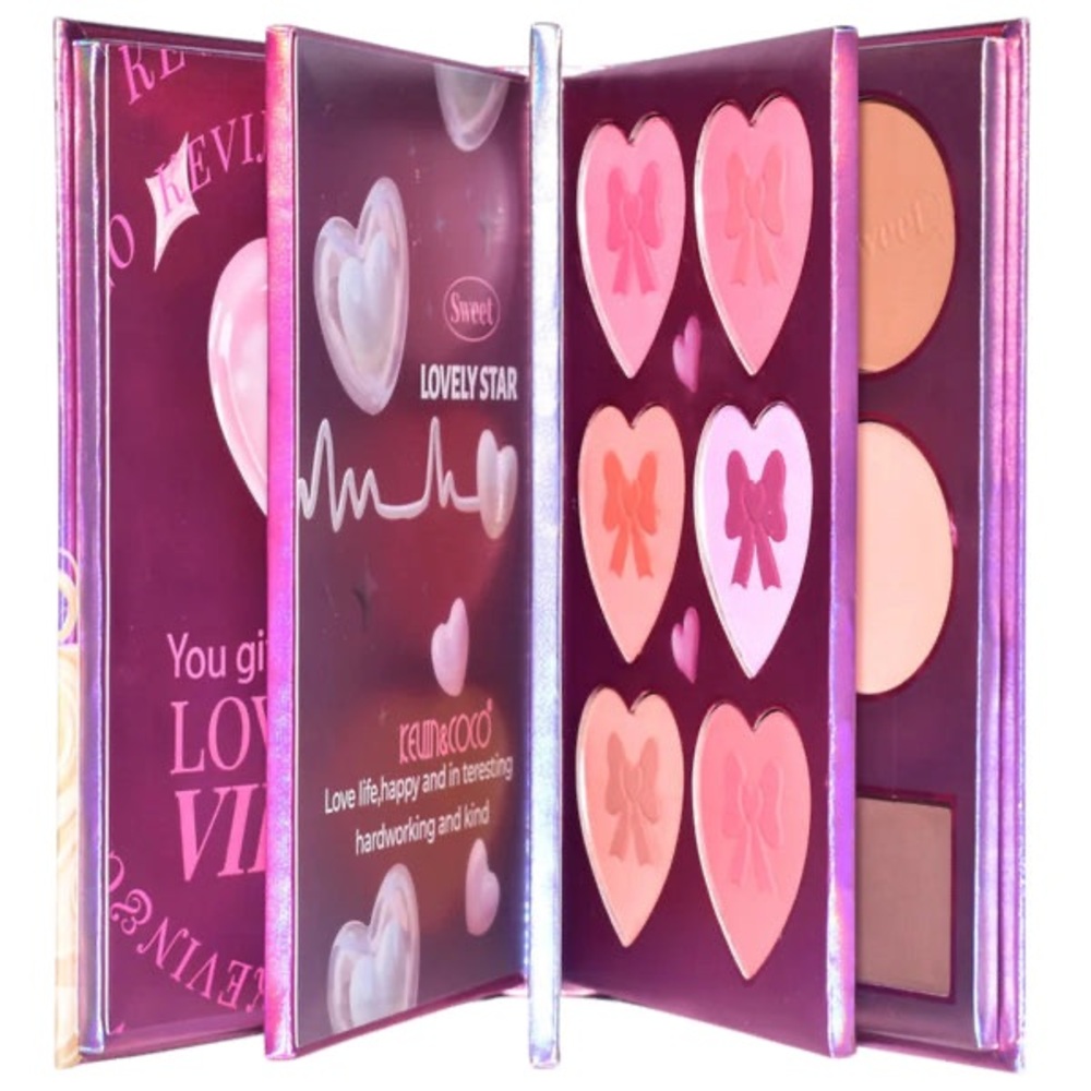 NEW Kevin & Coco 67 Color Face Palette | Hearts Eyeshadow Blush Highlighter - Picture 5 of 9